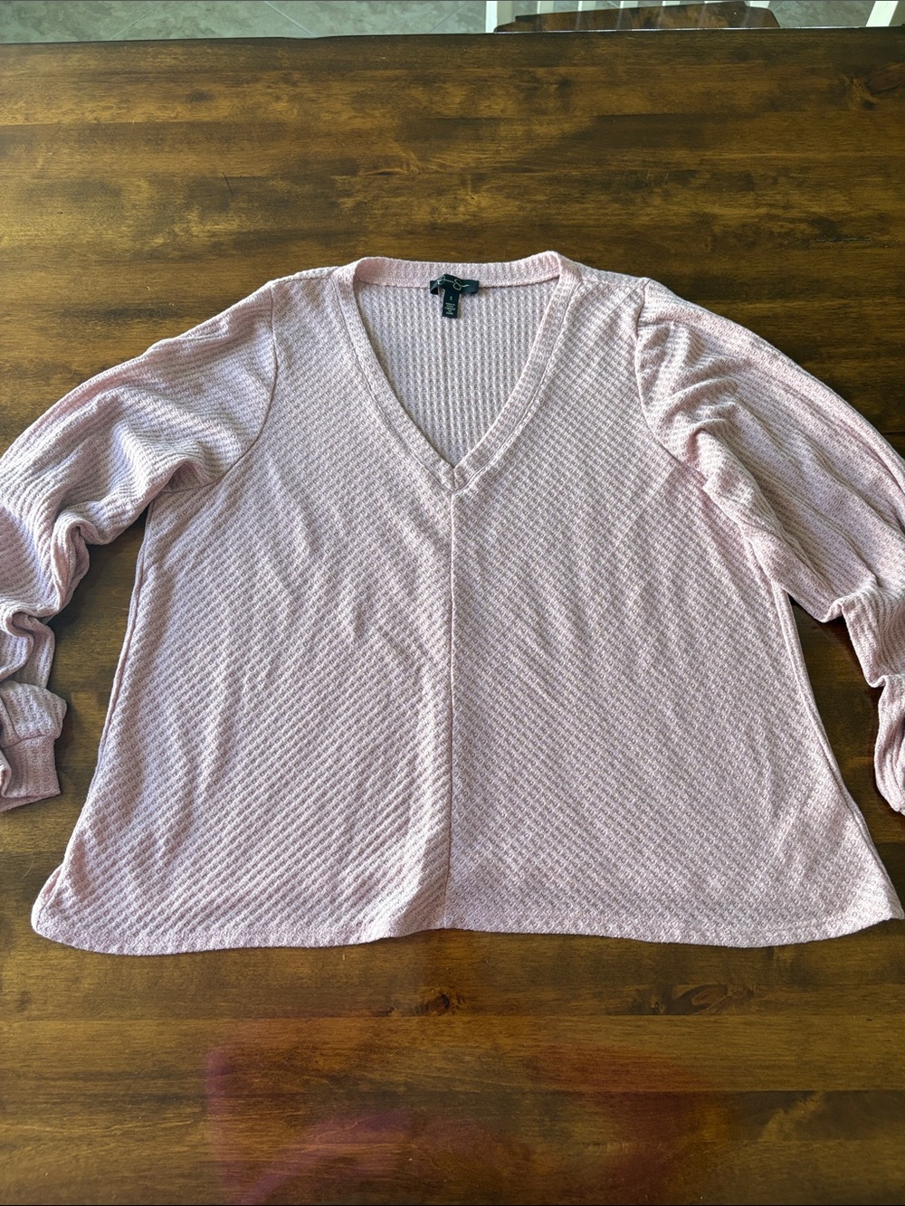 Jessica Simpson Light Pink V-Neck Textured Knit Sweater